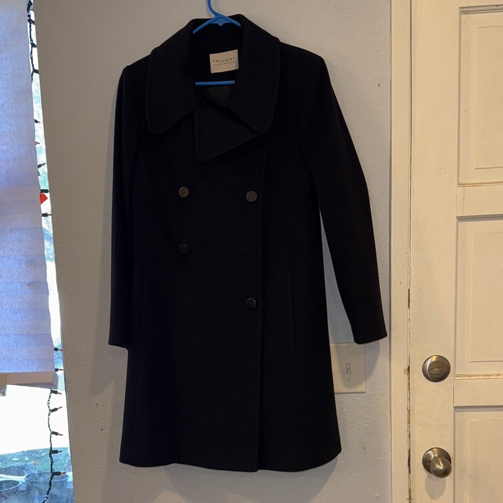 Trilogy Collection Stylish Black Pea Coat